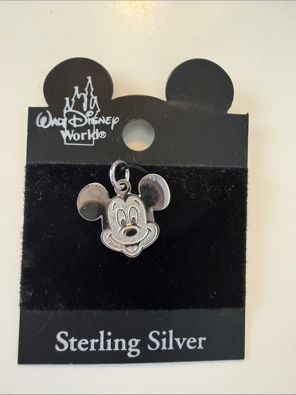 NWT Disney Vintage Walt Disney World Sterling Silver Mickey Mouse Head Charm